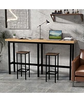 Costway 28" Bar Stools Set of 4 Backless Dining Stools with Footrest Sturdy Metal Frame