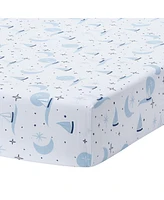 Lambs & Ivy Little Skipper Cotton Nautical Sailboat Fitted Crib/Toddler Sheet