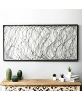 LuxenHome Black and Silver Metal Infinity Rectangular Wall Decor