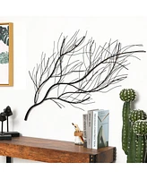 LuxenHome Black with Gold Metal Branch Wall Decor