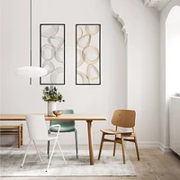 LuxenHome Gold and Silver Abstract Rectangular Metal Wall Decor, Set of 2
