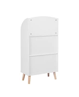 LuxenHome Children's Multi-Functional 3-Shelf Bookcase Toy Storage Bin, White