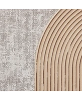 LuxenHome 2-Pc Earth Tone Abstract Rectangular Wood Wall Decor Set