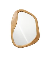 LuxenHome Freeform Pine Wood Frame Oblong Wall Mirror