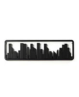 LuxenHome Black Wood 4-Hook Urban Wall-Mounted Coat and Towel Rack