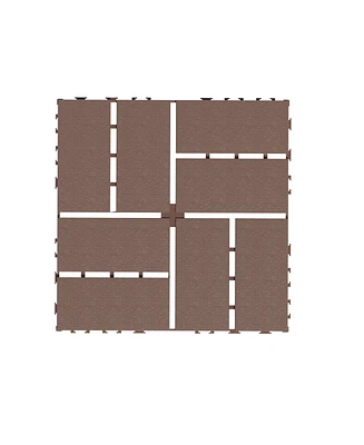 Plastic Interlocking Deck Tiles,44 Pack Patio Deck Tiles,12" x12" Square Waterproof Outdoor All Weather Use, Patio Decking Tiles for Poolside Balcony
