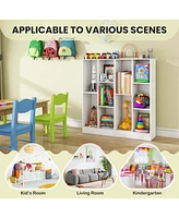 Costway 5-Cube Bookcase for Kids 41" Wooden Toy Storage Organizer for Kid's Room