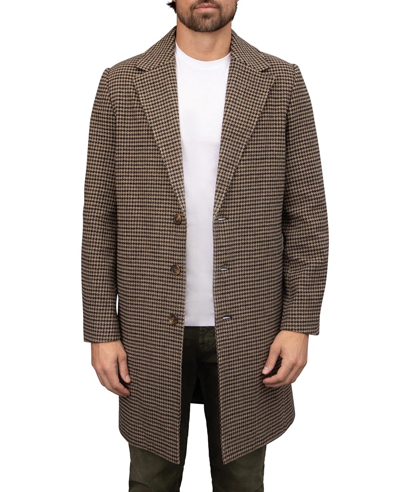 Bagatelle Homme Men's Houndstooth Wool Blend Single-Breasted Topcoat