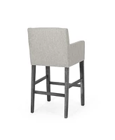 Streamdale Furniture Set Of 2 Upholstered 30.5 Inch Counter Stools - Light Gray/Gray