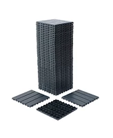 Simplie Fun Plastic Interlocking Deck Tiles,44 Pack Patio Deck Tiles,12" x12" Square Waterproof Outdoor All Weather Use, Patio Decking Tiles for Pools