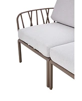 Streamdale Furniture Patio indoor/ outdoor garden twin sofa armchairs plastic with soft cushion Weather waterproof chair Sectional Furniture for Balco