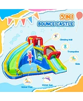 Streamdale Furniture 5-in-1 Inflatable Water Slide Kids Bounce House Water Park Jumping Castle Includes Trampoline Slide Water Pool Cannon Climbing Wa