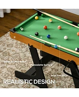 Simplie Fun 38" Foldable Billiards Tabletop Game, Pool Table Set, Fun for the Whole Family with Easy Folding for Storage, Balls, Cues, Chalk, Brush fo