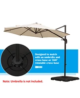 4-Piece Heavy Duty Cantilever Offset Umbrella Stand Base Weight, 264 lb. Capacity, Easy to Fill with Water or Sand