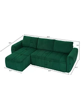 Streamdale Furniture Convertible Sectional Sofa Couch, Modern Fabric 3 Seater L-Shaped Couch for Living Room, Apartment, Office, Small Space