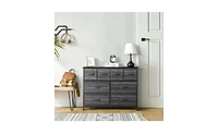 Slickblue 8-Drawer Non-Woven Storage Cabinet with 4 Large and 4 Small Drawers for Efficient Organization
