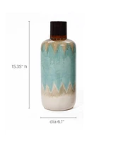 LuxenHome Ocean Ombre Stoneware Vase