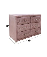 Streamdale Furniture Reggie Dresser, Pink Fabric