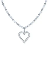 Diamond Open Heart 18" Pendant Necklace (1/10 ct. t.w.) in Sterling Silver