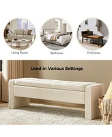 Hulala Home Casio Upholstered 55.1" Wide Storage Bench with Button-tufted Design