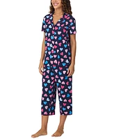 Cuddl Duds Women's Cropped Short-Sleeve Pajama Set