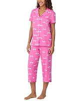 Cuddl Duds Women's Cropped Short-Sleeve Pajama Set