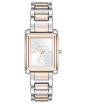 Anne Klein Women's Quartz Contemporary Silver-Tone and Rose Gold-Tone Alloy Metal Watch, 24mm - Silver-Tone/Rose Gold