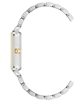 Anne Klein Women's Quartz Premium Rectangular Two-Tone Alloy Metal Watch, 24mm - Black/Silver-Tone/Gold