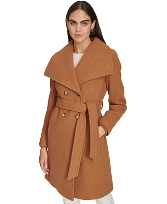 Calvin Klein Women's Double-Breasted Belted Coat