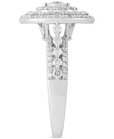 Diamond Multi Halo Multi Row Ring (1 ct. t.w.) in 10k White Gold