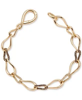 Le Vian Chocolate Diamond & Nude Diamond Interlocking Link Bracelet (3/8 ct. t.w.) in 14k Gold