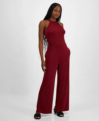 Bar Iii Women's Halter Knit Jumpsuit, Exclusively at Macy's