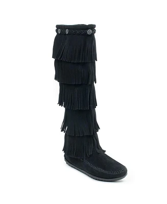 Minnetonka Women's Suede 5-Layer Fringe Boots
