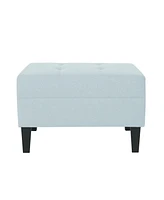 Comfy Ottoman with Birch Legs: Comfort and Style for Any Room