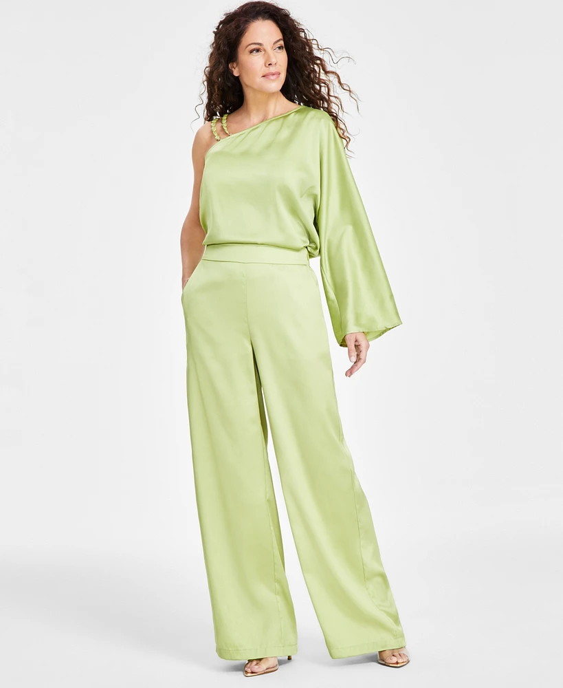 I.n.c. International Concepts Women's High-Rise Satin Palazzo Pants, Exclusively at Macy's