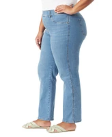 Gloria Vanderbilt Plus Pull-On Straight-Leg Jeans