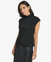 Calvin Klein Women's Mock-Neck Short-Sleeve Blouse