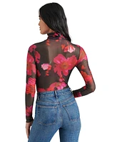 Steve Madden Women's Luella Floral-Print Mesh Bodysuit