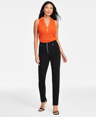 I.n.c. International Concepts Women's Exposed-Zip Straight-Leg Jeans, Exclusively at Macy's