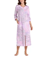 Miss Elaine Women's Printed 3/4-Sleeve Long Robe