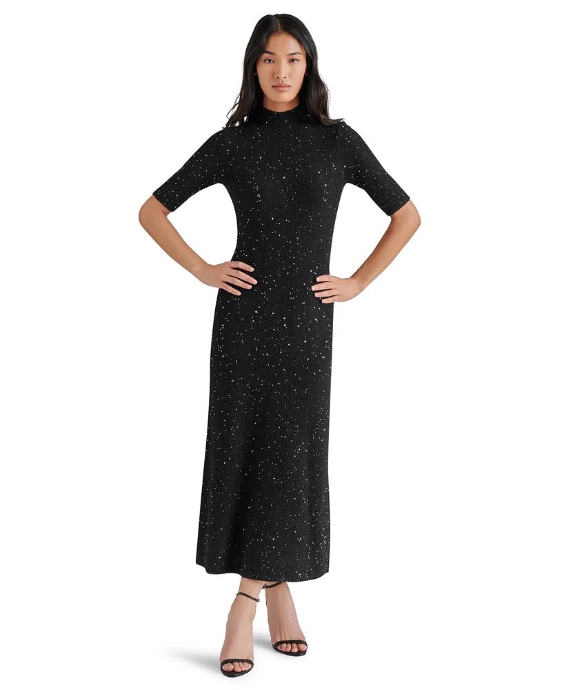 Steve Madden Women's Pernille Sequined Maxi Sweater Dress