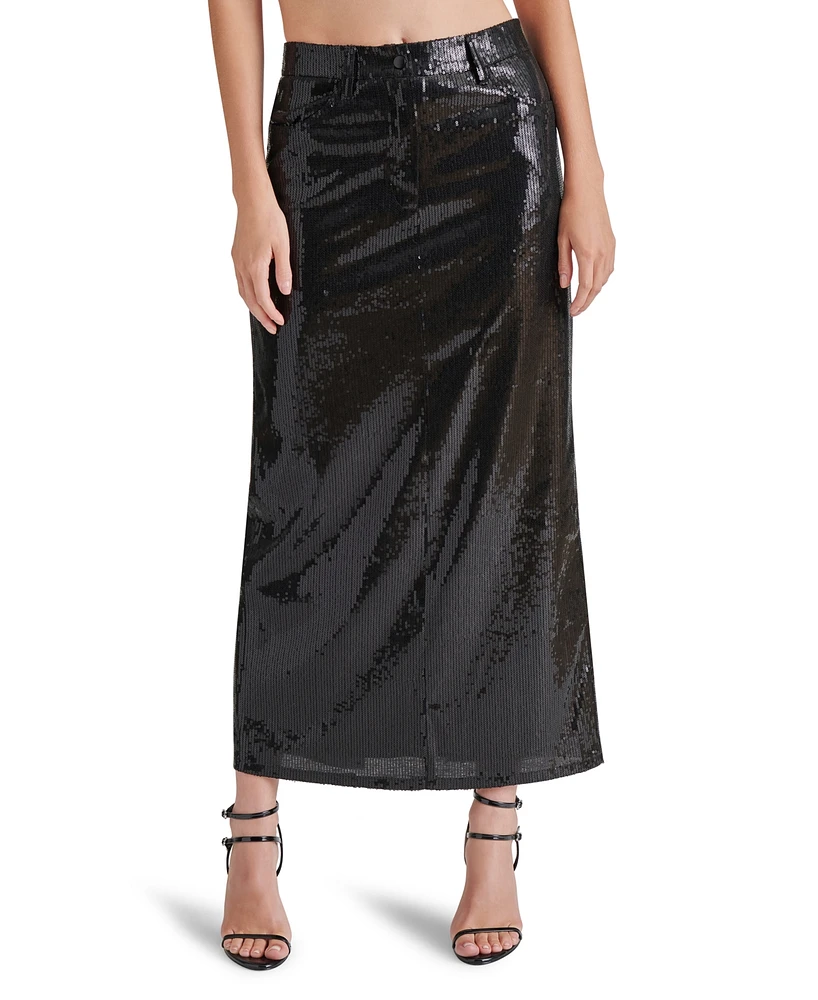 Steve Madden Women's Sequin Five-Pocket Maxi Skirt