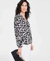 I.n.c. International Concepts Women's Keyhole V-Neck Blouse, Exclusively at Macy's