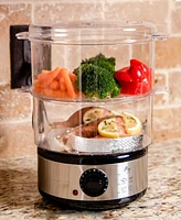 Ovente Electric Food Steamer 5 Quart Double Tier Stackable Portable FS62S