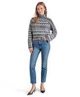 Steve Madden Women's Indie Fair Isle Mock-Neck Sweater