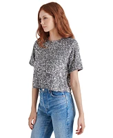 Steve Madden Women's Cressa Sequined Velvet Top