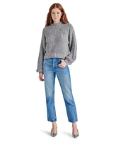 Steve Madden Women's Martina Sequined Mock-Neck Sweater