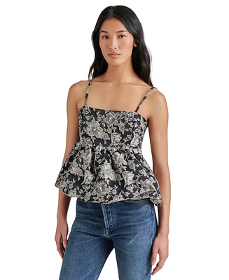 Steve Madden Women's Bodi Floral Brocade Peplum Top