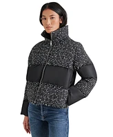 Steve Madden Women's Snowdrop Tweed-Mix Puffer Jacket
