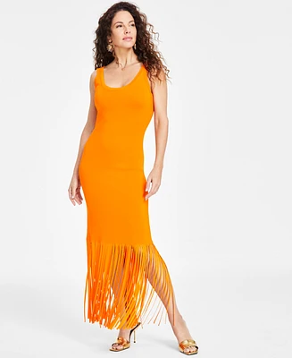 I.n.c. International Concepts Women's Fringe-Hem Sweater Dress, Exclusively at Macy's